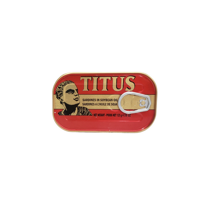 TITUS Sardines in Soybean oil - Net weight 125g