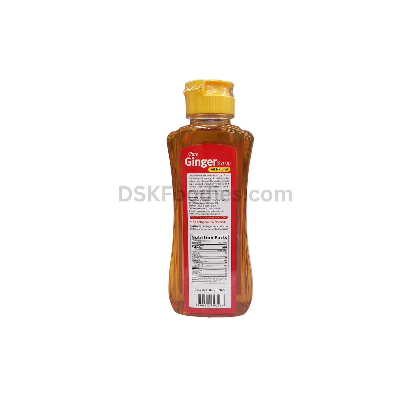 SongWha Pure Ginger Syrup - Net weight 12fl oz