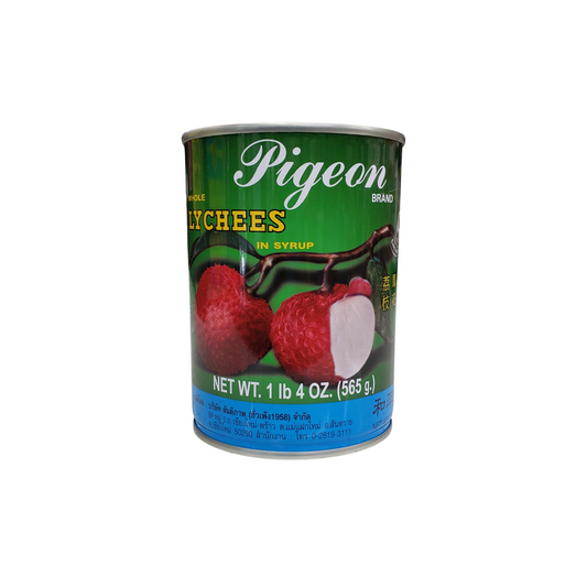 Pigeon Brand Canned Lychees in Syrup - 565g