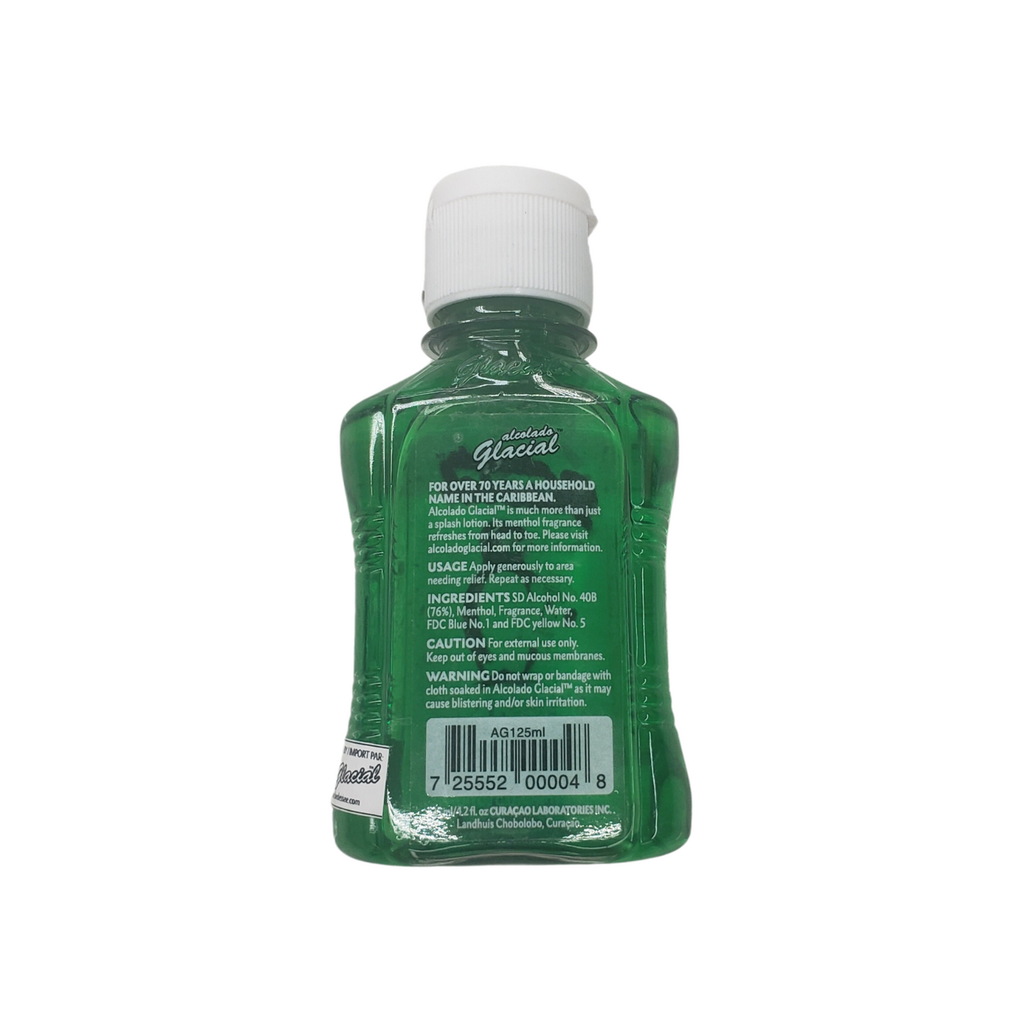 Small Alcolado Glacial Mentholated Lotion -Net weight 4 fl. oz