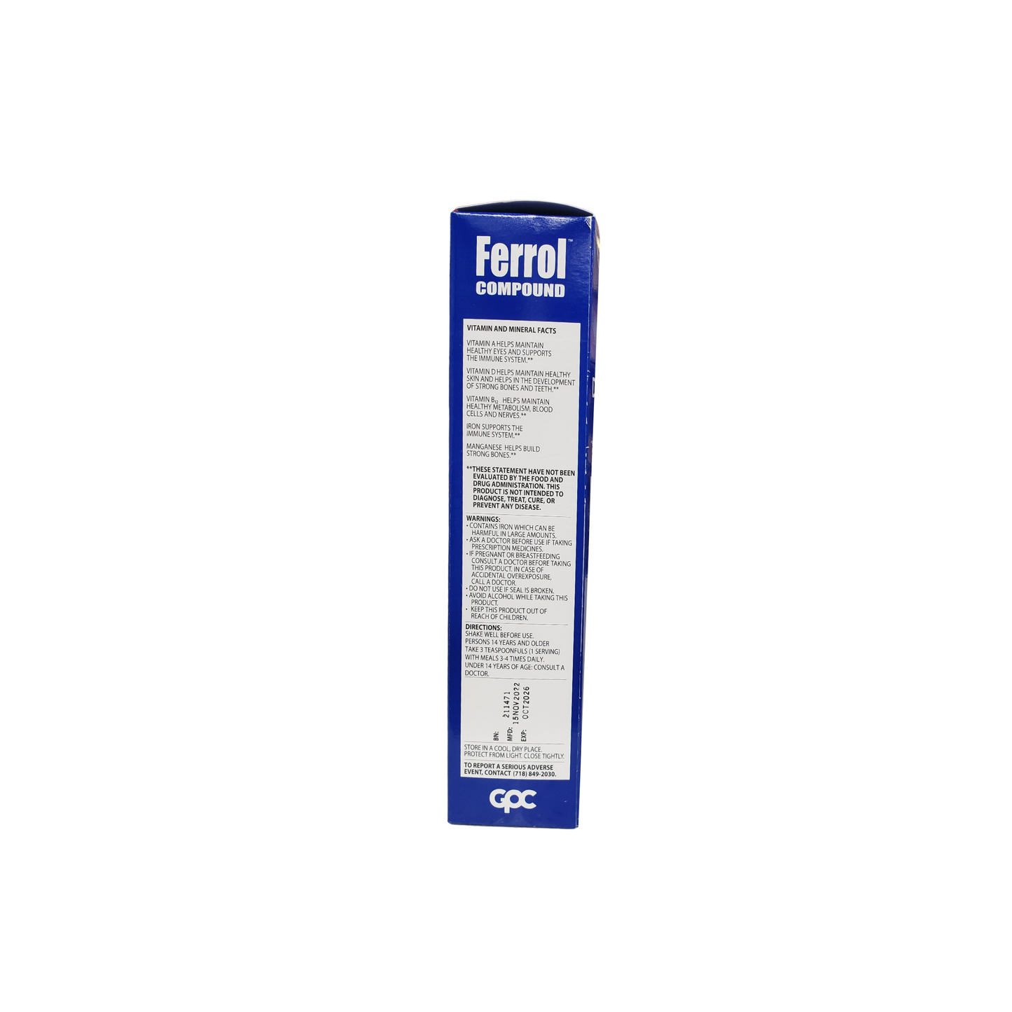 Ferrol Compound Liquid Dietary Supplement - Choose size