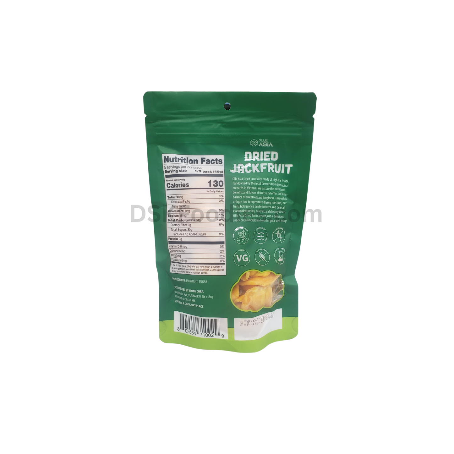 Olle Asia Dried Jackfruit - Net weight 7.05oz